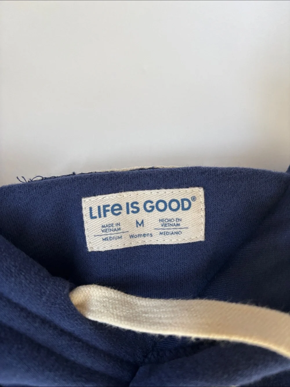 Rare Life Is Good Mickey Mouse Hoodie‎ Sweatshirt Navy Blue Women’s Medium NEW